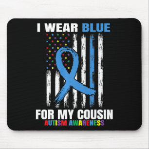 Ich trage Blau für meinen Cousin Autismus Bewussts Mousepad