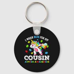 Ich trage Blau für meinen Cousin Autismus Dab Unic Schlüsselanhänger