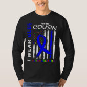 Ich trage Blau für meinen Cousin Autismus Sensibil T-Shirt (Vorderseite)