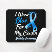 Ich trage Blau für meinen Cousin Diabetes Awarenes Mousepad (Mit Mouse)