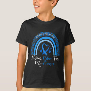 Ich trage Blau für meinen Cousin Rainbow Leopard D T-Shirt