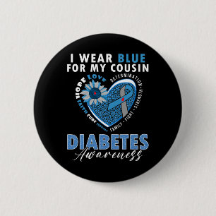 Ich trage Blau für meinen Cousin Typ 1 Diabetes Aw Button