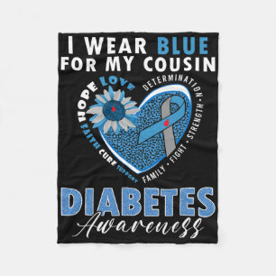 Ich trage Blau für meinen Cousin Typ 1 Diabetes Aw Fleecedecke