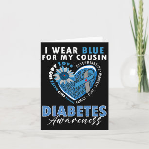 Ich trage Blau für meinen Cousin Typ 1 Diabetes Aw Karte