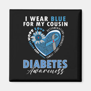 Ich trage Blau für meinen Cousin Typ 1 Diabetes Aw Magnet