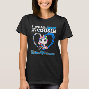 Ich trage Blau für meinen Cousin Unicorn Autismus T-Shirt