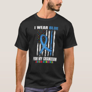 Ich trage Blau für meinen Enkel Autismus Awareness T-Shirt
