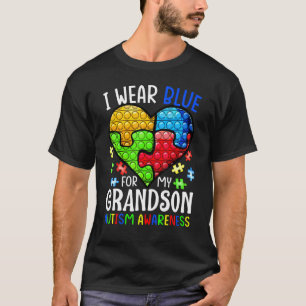 Ich trage Blau für meinen Enkel Autismus-Bewusstse T-Shirt