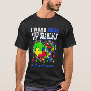 Ich trage Blau für meinen Enkel Autismus-Bewusstse T-Shirt
