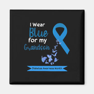 Ich trage Blau für meinen Enkel Diabetes Awareness Magnet