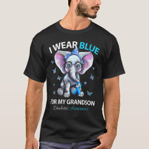 Ich trage Blau für meinen Enkel Diabetes Awareness T-Shirt