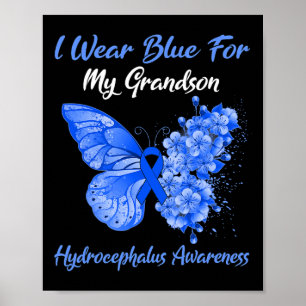 Ich trage Blau für meinen Enkel Hydrocephalus Warr Poster