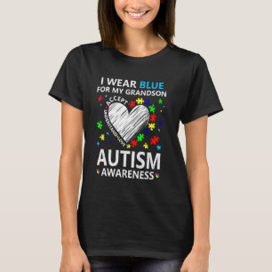 Ich trage Blau für meinen Enkel Kinderpuzzle Autis T-Shirt