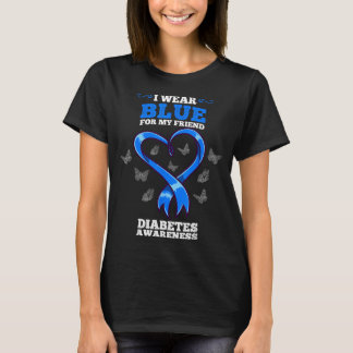 Ich trage Blau für meinen Freund Diabetes-Bewussts T-Shirt