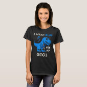 Ich trage Blau für meinen Gigi T Rex Dino Diabetes T-Shirt (Vorne ganz)