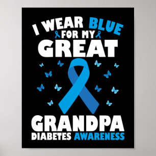 Ich trage Blau für meinen großen Opa Typ 1 Diabete Poster