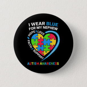 Ich trage Blau für meinen nepaläischen Autismus Au Button