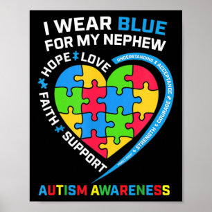 Ich trage Blau für meinen nepaläischen Autismus Au Poster