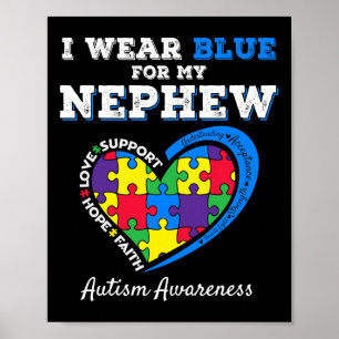Ich trage Blau für meinen nepaläischen Autismus Be Poster