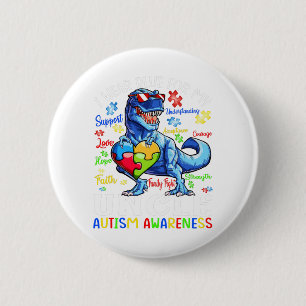 Ich trage Blau für meinen Onkel Autismus Bewusstse Button
