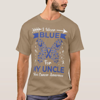Ich trage Blau für meinen Onkel Colon Cancer Aware T-Shirt