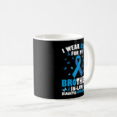 Ich trage Blau für meinen Schwager Typ 1 Diabetes Kaffeetasse (VorderseiteRechts)