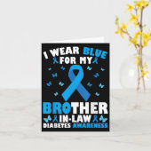 Ich trage Blau für meinen Schwager Typ 1 Diabetes Karte (Gelbe Blume)
