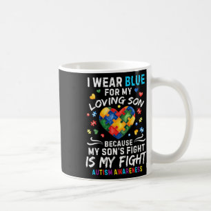 Ich trage Blau für meinen Sohn Autism Awareness Pu Kaffeetasse