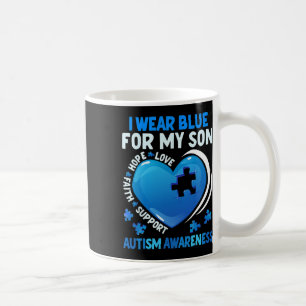Ich trage Blau für meinen Sohn Autismus Awareness  Kaffeetasse