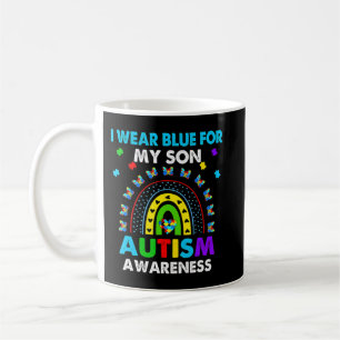 Ich trage Blau für meinen Sohn Autismus Bewusstse Kaffeetasse