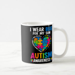 Ich trage Blau für meinen Sohn Autismus Bewusstsei Kaffeetasse