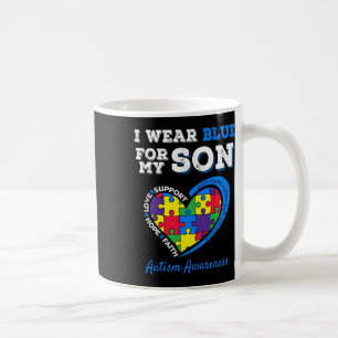 Ich trage Blau für meinen Sohn Autismus Bewusstsei Kaffeetasse