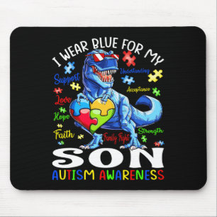 Ich trage Blau für meinen Sohn Autismus Bewusstsei Mousepad