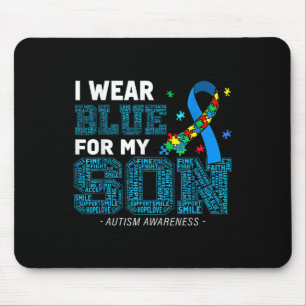 Ich trage Blau für meinen Sohn Autismus Bewusstsei Mousepad