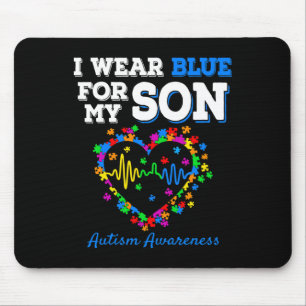Ich trage Blau für meinen Sohn Autismus Bewusstsei Mousepad