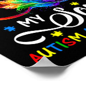 Ich trage Blau für meinen Sohn Autismus Bewusstsei Poster (Ecke)