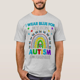 Ich trage Blau für meinen Sohn Autismus Bewusstsei T-Shirt