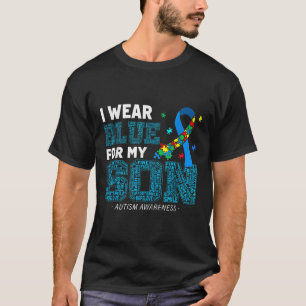Ich trage Blau für meinen Sohn Autismus Bewusstsei T-Shirt