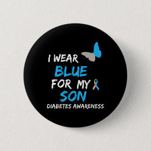 Ich trage Blau für meinen Sohn Diabetes Awareness Button