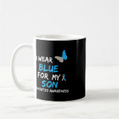 Ich trage Blau für meinen Sohn Diabetes Awareness Kaffeetasse (Links)