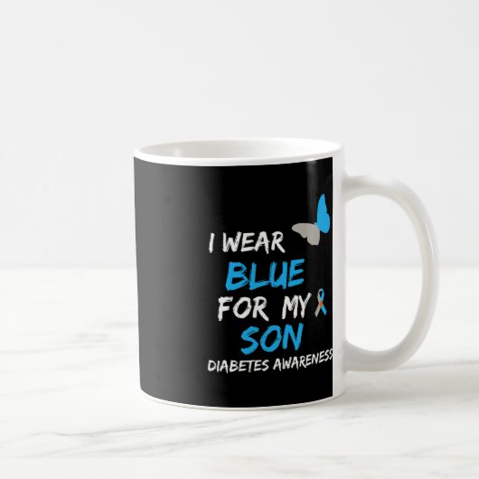 Ich trage Blau für meinen Sohn Diabetes Awareness  Kaffeetasse (Rechts)