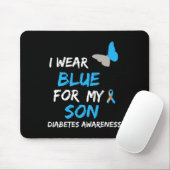 Ich trage Blau für meinen Sohn Diabetes Awareness Mousepad (Mit Mouse)