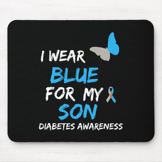 Ich trage Blau für meinen Sohn Diabetes Awareness Mousepad (Vorne)