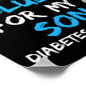 Ich trage Blau für meinen Sohn Diabetes Awareness  Poster (Ecke)