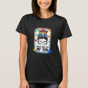 Ich trage Blau für meinen Sohn Lehrer Mutter Mädch T-Shirt