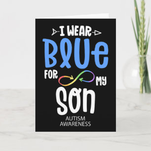 Ich trage Blau für meinen Sohn Mom Autismus-Bewuss Karte