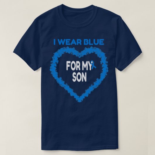 Ich trage Blau für meinen Sohn Support Geschenk T-Shirt (Design vorne)