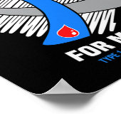 Ich trage Blau für meinen Sohn Typ 1 Diabetesbewus Poster (Ecke)