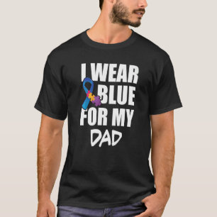 Ich trage Blau für meinen Vater Blue Ribbon Autism T-Shirt