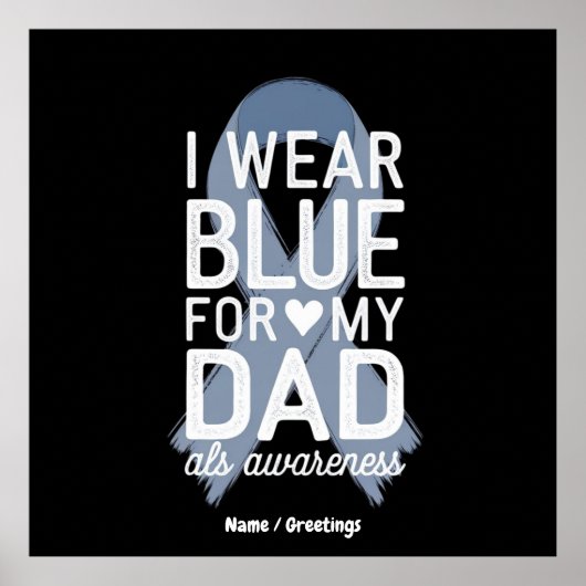 Ich trage Blau für meinen Vater Shirt ALS Awarenes Poster (Vorne)